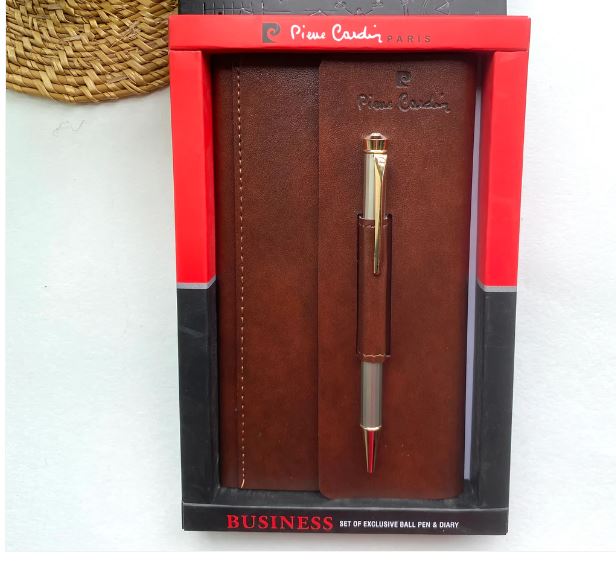 2 in 1 set of A6 Size Dairy of Blue Colour and Silver Colour Metal Pen