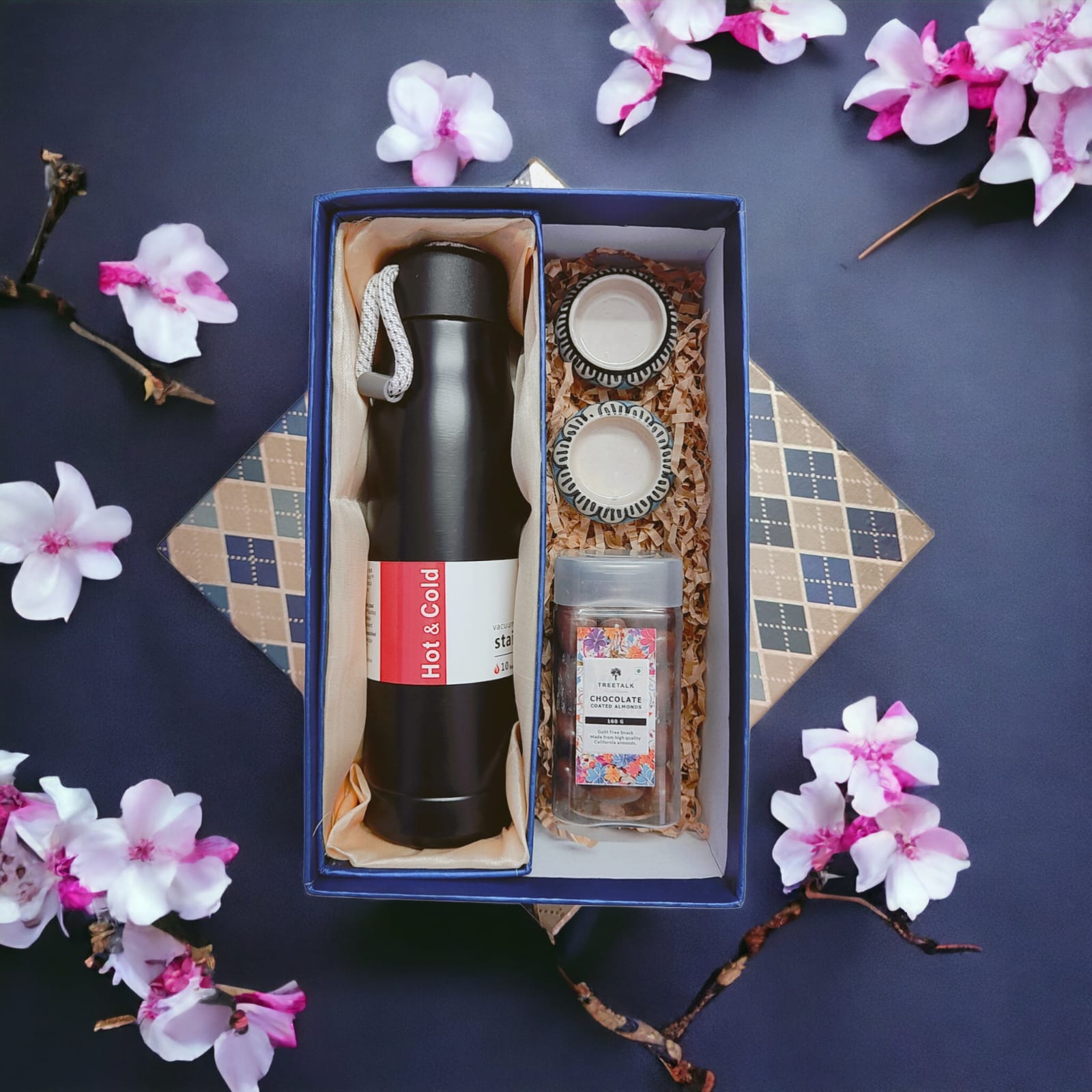 Welcome Kit Black bottle with Diya and Cholocate