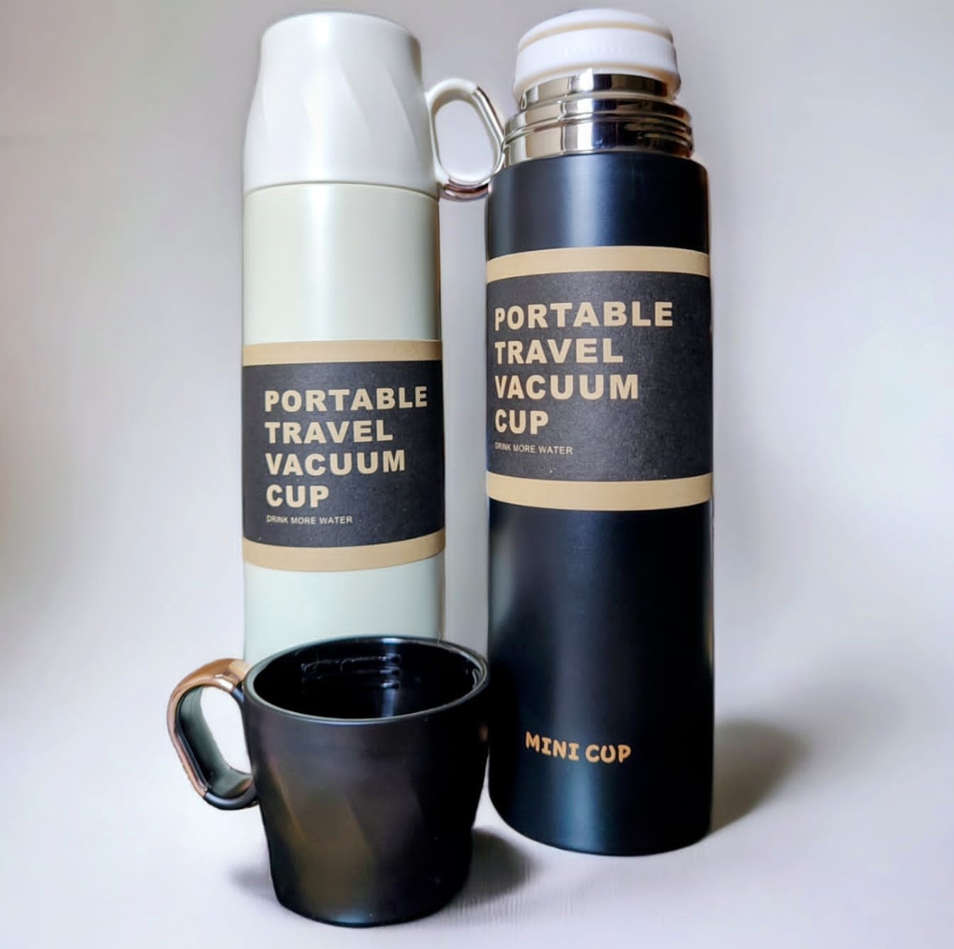 Portable Travel Vacuum Bottle with utility Cup Lid