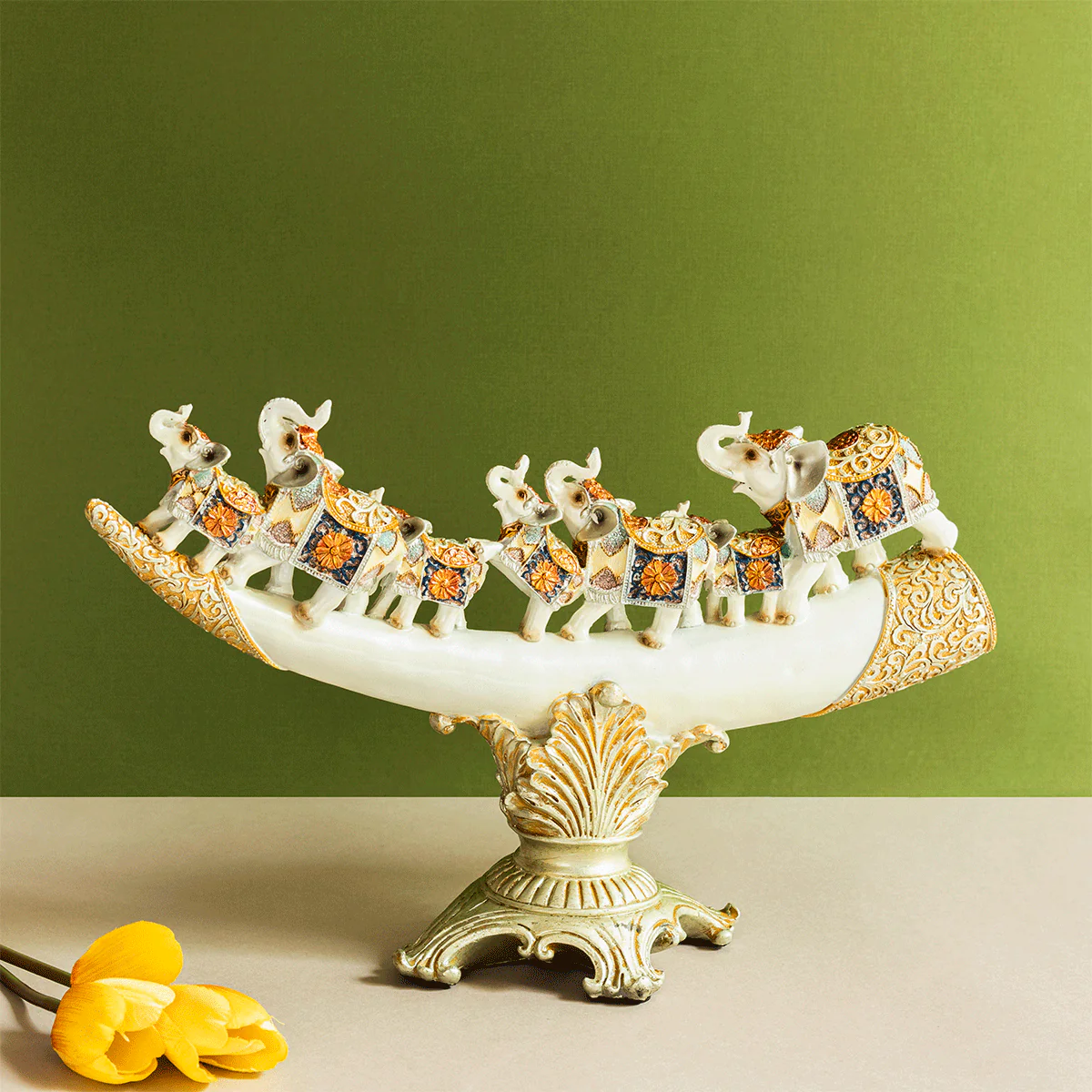 Eight Running Horses Carved In Tusk